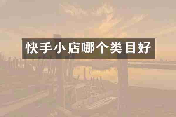 快手小店哪个类目好