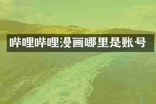 哔哩哔哩漫画哪里是账号