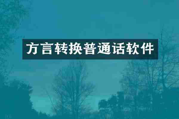 方言转换普通话软件
