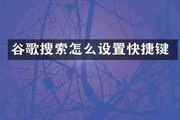 谷歌搜索怎么设置快捷键