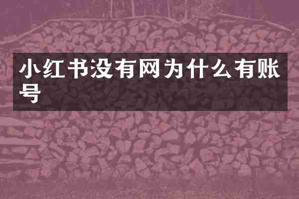 小红书没有网为什么有账号