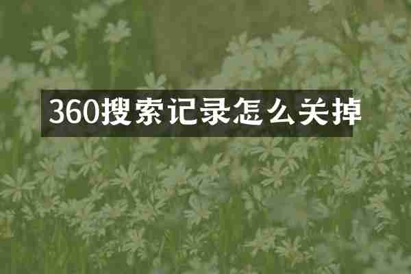 360搜索记录怎么关掉