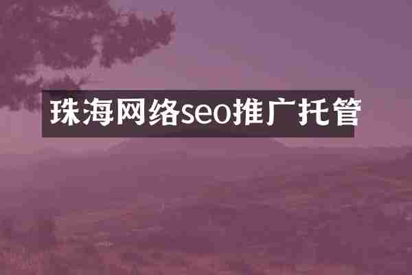 珠海网络seo推广托管
