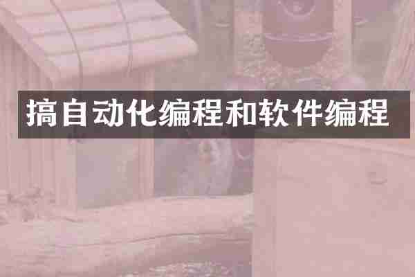 搞自动化编程和软件编程