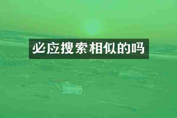 必应搜索相似的吗