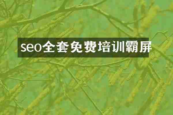 seo全套免费培训霸屏