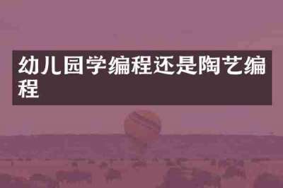 幼儿园学编程还是陶艺编程