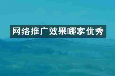 网络推广效果哪家优秀