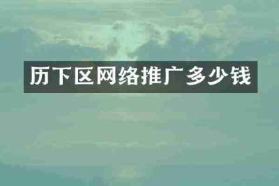 历下区网络推广多少钱