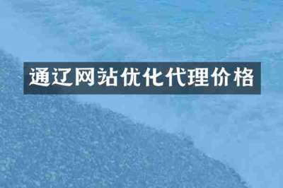 通辽网站优化代理价格