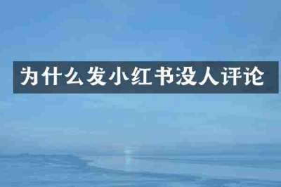 为什么发小红书没人评论