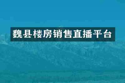 魏县楼房销售直播平台