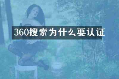 360搜索为什么要认证