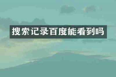 搜索记录百度能看到吗