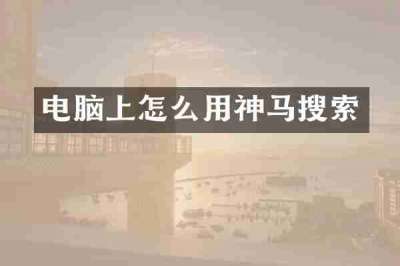 电脑上怎么用神马搜索
