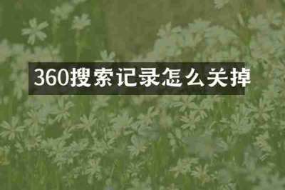 360搜索记录怎么关掉