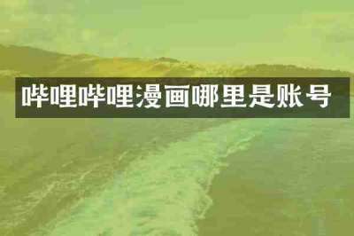 哔哩哔哩漫画哪里是账号