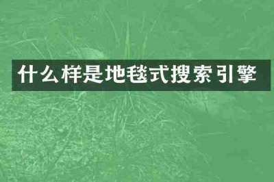 什么样是地毯式搜索引擎