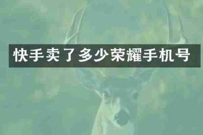 快手卖了多少荣耀手机号