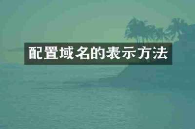 配置域名的表示方法
