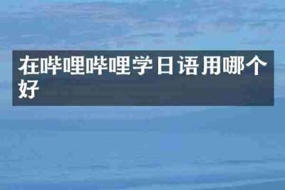 在哔哩哔哩学日语用哪个好