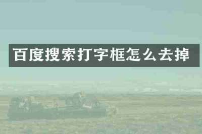 百度搜索打字框怎么去掉
