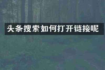 头条搜索如何打开链接呢