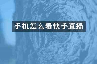 手机怎么看快手直播