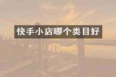 快手小店哪个类目好