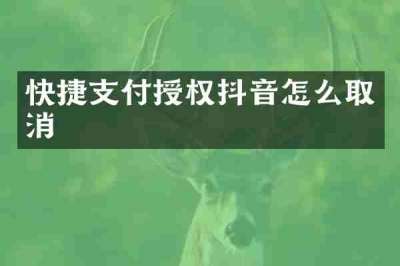 快捷支付授权抖音怎么取消
