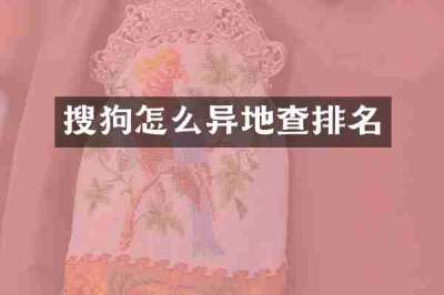 搜狗怎么异地查排名
