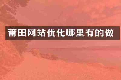莆田网站优化哪里有的做