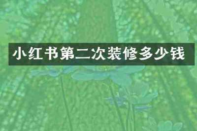 小红书第二次装修多少钱