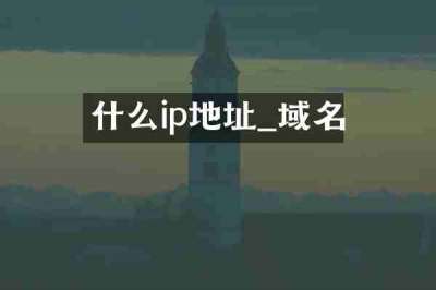 什么ip地址_域名