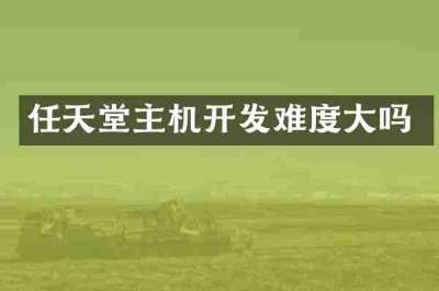 任天堂主机开发难度大吗