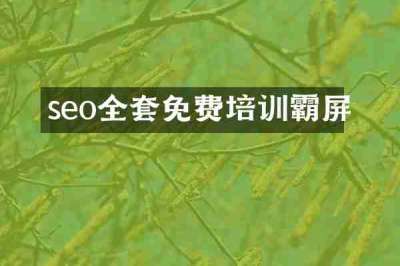 seo全套免费培训霸屏