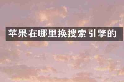 苹果在哪里换搜索引擎的