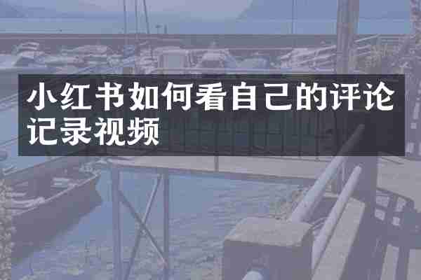 小红书如何看自己的评论记录视频