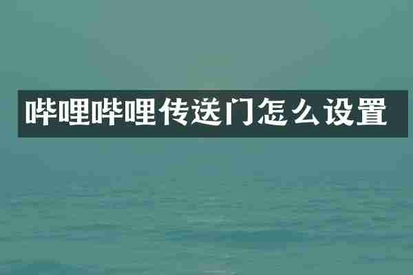 哔哩哔哩传送门怎么设置