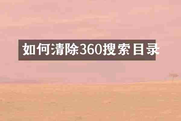 如何清除360搜索目录
