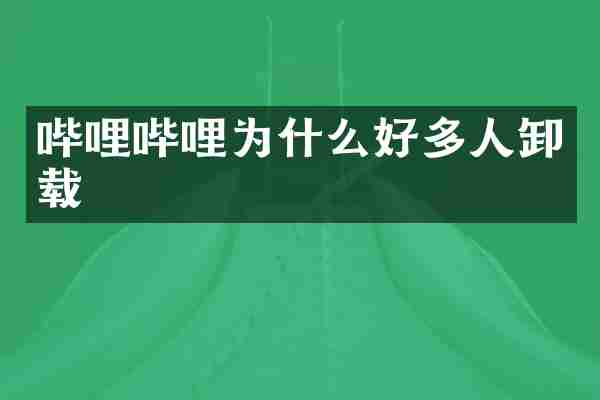 哔哩哔哩为什么好多人卸载