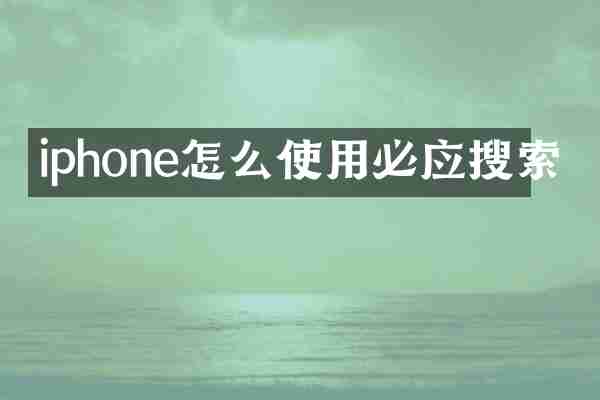 iphone怎么使用必应搜索
