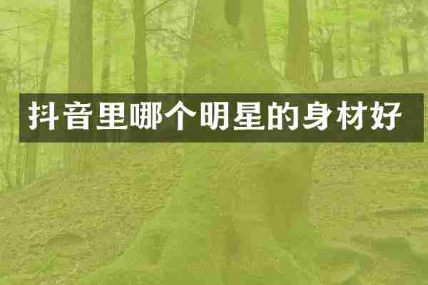抖音里哪个明星的身材好