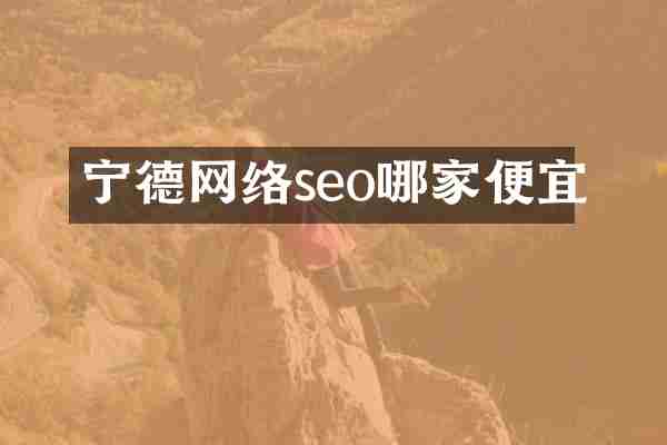 宁德网络seo哪家便宜