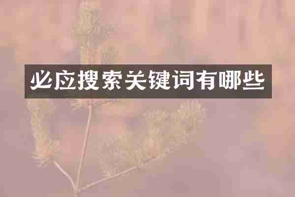 必应搜索关键词有哪些