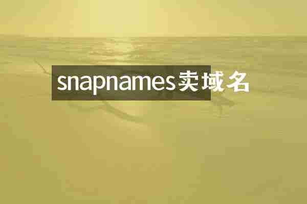 snapnames卖域名