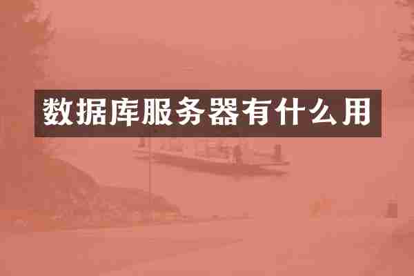 数据库服务器有什么用
