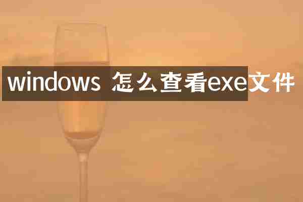 windows 怎么查看exe文件