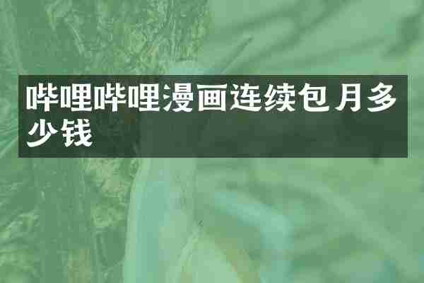 哔哩哔哩漫画连续包月多少钱