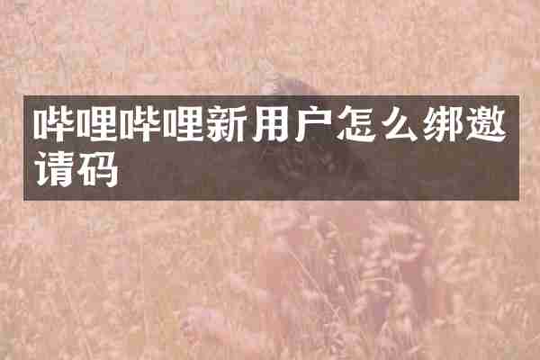 哔哩哔哩新用户怎么绑邀请码